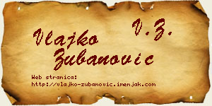 Vlajko Zubanović vizit kartica
